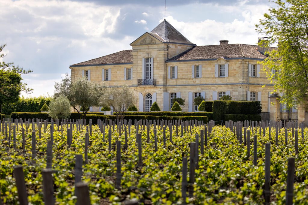Château viticole élégant entouré de vignes offrant un cadre d’exception pour une visite œnologique haut de gamme à Bordeaux.