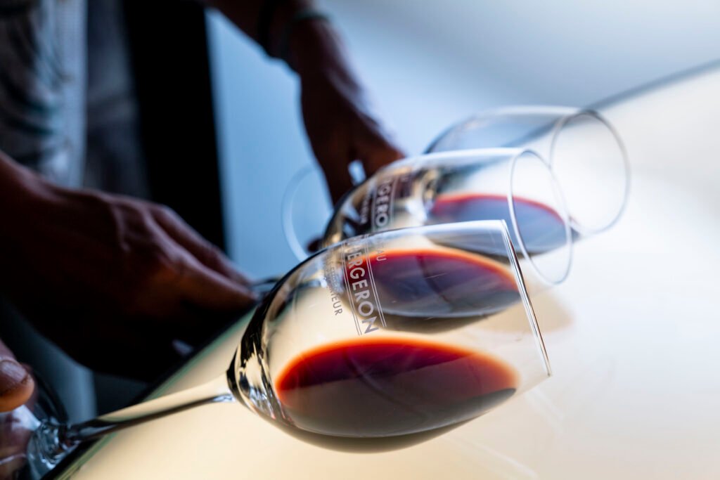 Dégustation de vin rouge dans un cadre élégant à Bordeaux, illustrant une expérience œnologique raffinée à offrir